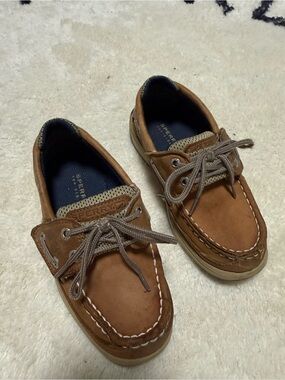 Sperry Kids Brown Leather Moccasin Boat Shoes
